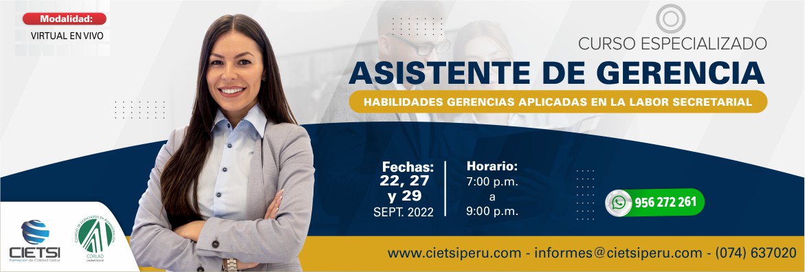 curso especializado asistente de gerencia   habilidades gerenciales aplicadas en la labor secretarial 2022